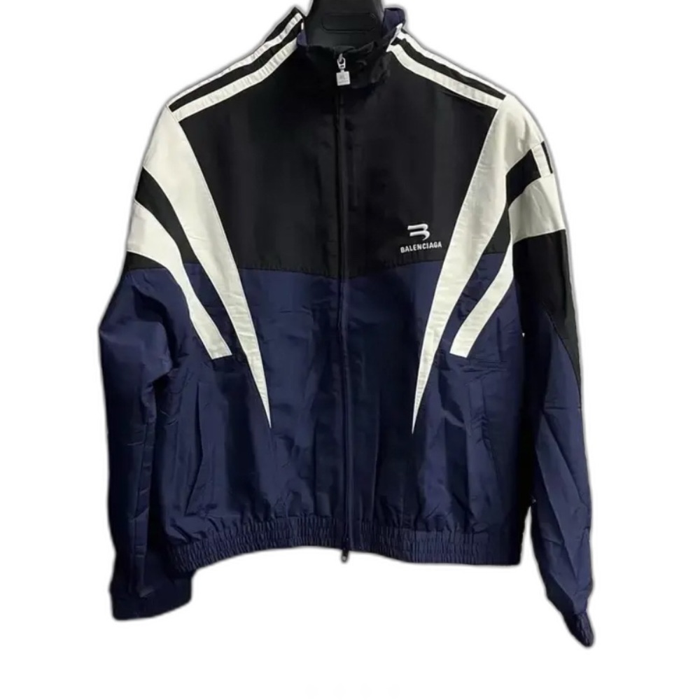 Balenciaga Black and Navy Windbreaker (used , in great condition) small